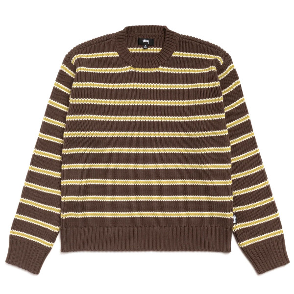 Stussy Stripe Crewneck Sweater 117272 Olive